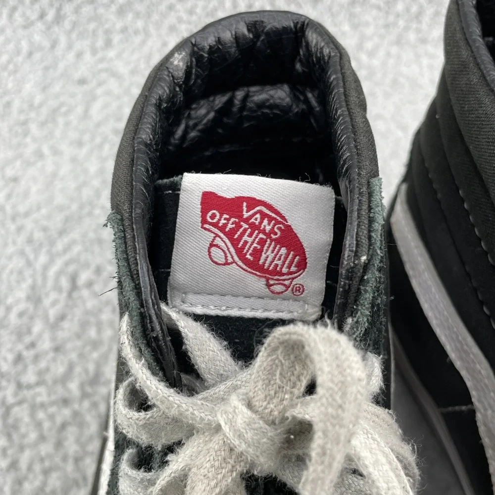 Vans Old Skool Shoes Men's 8 Black High Canvas Sneakers Skateboarding Streetwear